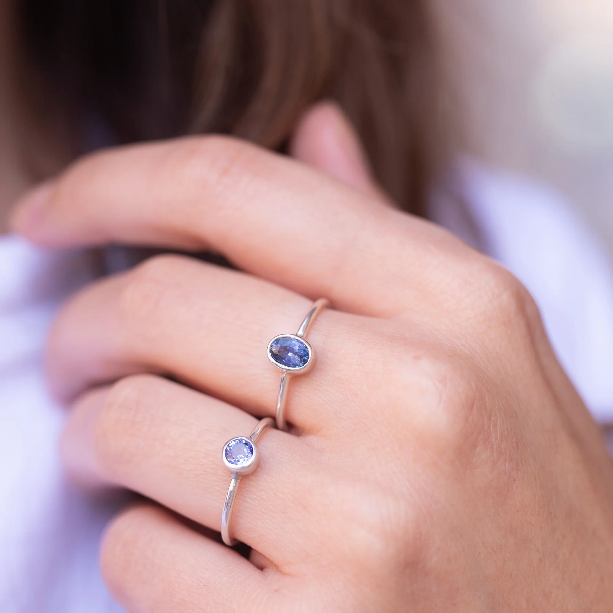Silver Bonbons - Dark blue sapphire - Image 3